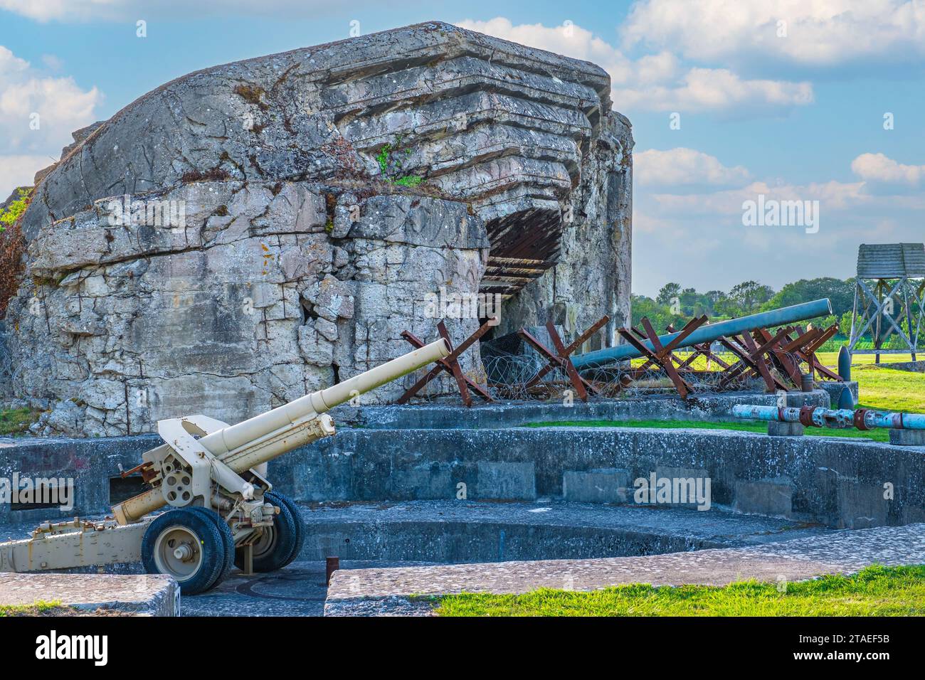 France, Manche, Cotentin, Saint Marcouf, batterie Crisbecq, batterie côtière allemande du mur de l'Atlantique qui était active lors du débarquement de Normandie en juin 1944 Banque D'Images