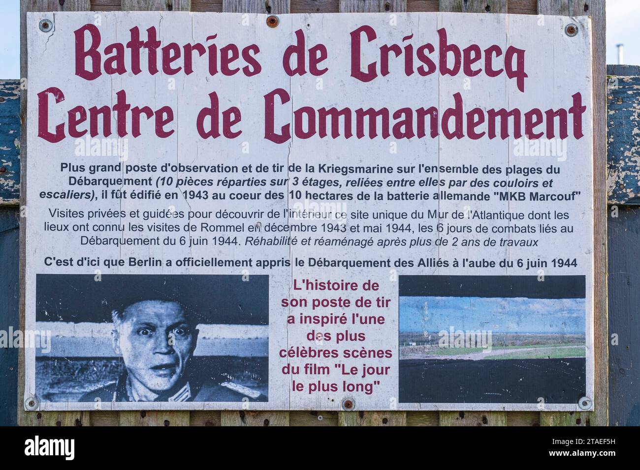 France, Manche, Cotentin, Saint Marcouf, batterie Crisbecq, batterie côtière allemande du mur de l'Atlantique qui était active lors du débarquement de Normandie en juin 1944 Banque D'Images