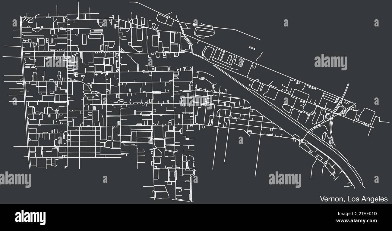 Carte des rues de la VILLE DE VERNON, CONSEIL MUNICIPAL DE LOS ANGELES Illustration de Vecteur