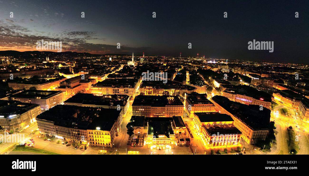 Vue de Vienne la nuit Banque D'Images