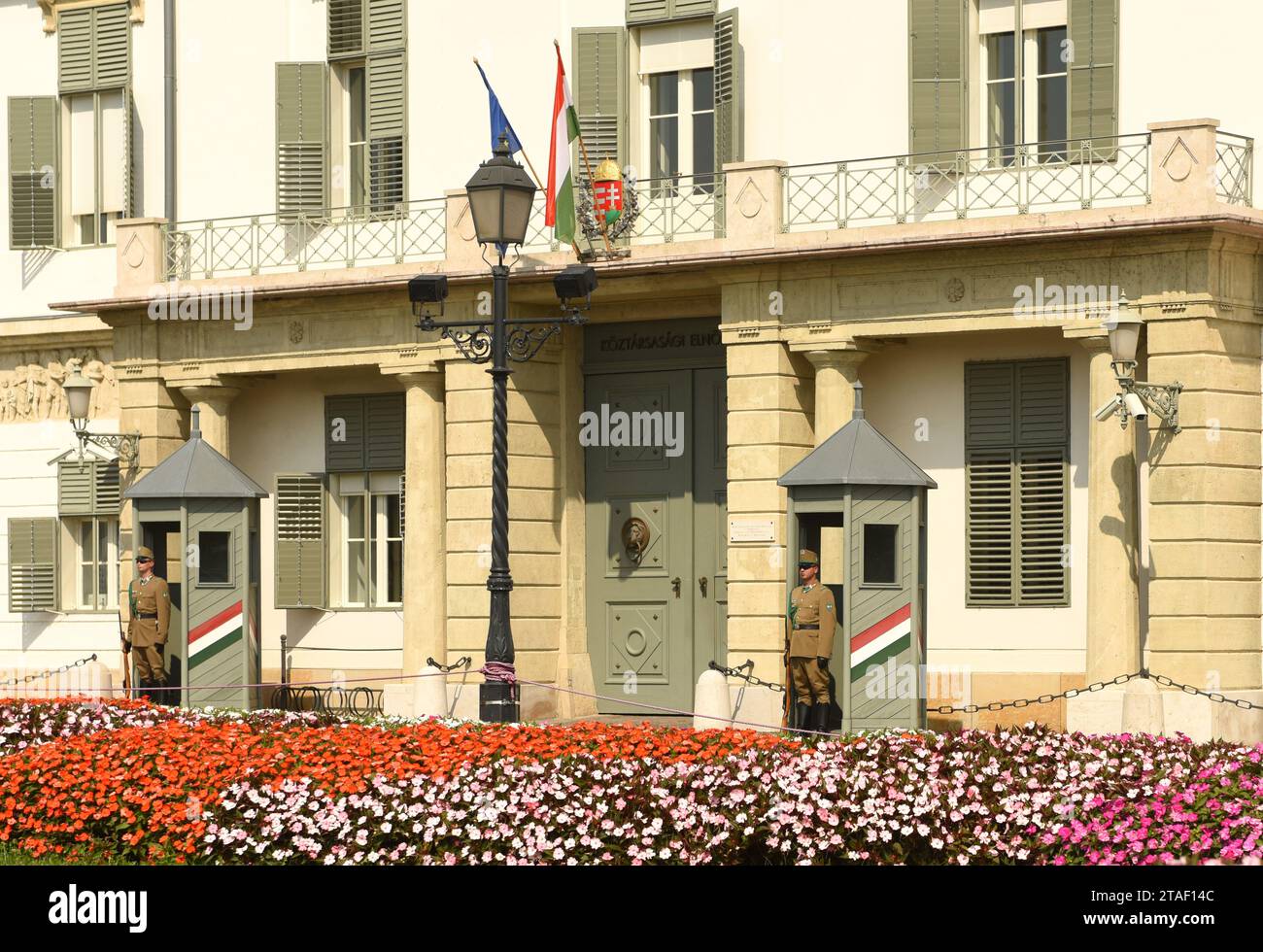 Budapest, Hongrie - 30 août 2018 : le palais de Sándor (Sandor-palota) est la résidence officielle du président de la Hongrie, et le siège du bureau o Banque D'Images