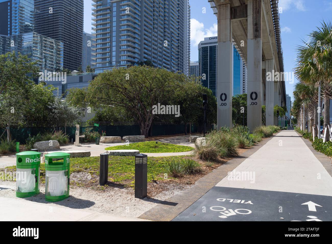 Le soulignement au centre-ville de Miami, Floride, États-Unis Banque D'Images