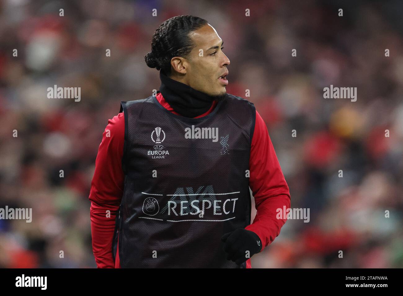 Virgil van Dijk #4 de Liverpool lors du match de l'UEFA Europa League Liverpool vs LASK à Anfield, Liverpool, Royaume-Uni. 30 novembre 2023. (Photo de Mark Cosgrove/News Images) crédit : News Images LTD/Alamy Live News Banque D'Images