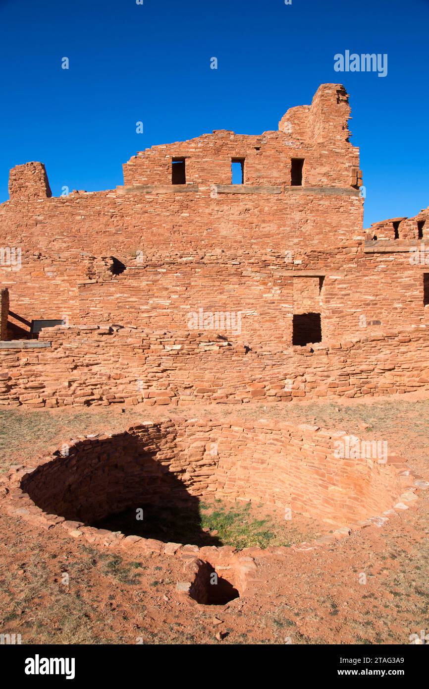 Mission de San Gregorio de Abo kiva, unité Abo, Salinas Pueblo missions National Monument, Nouveau Mexique Banque D'Images