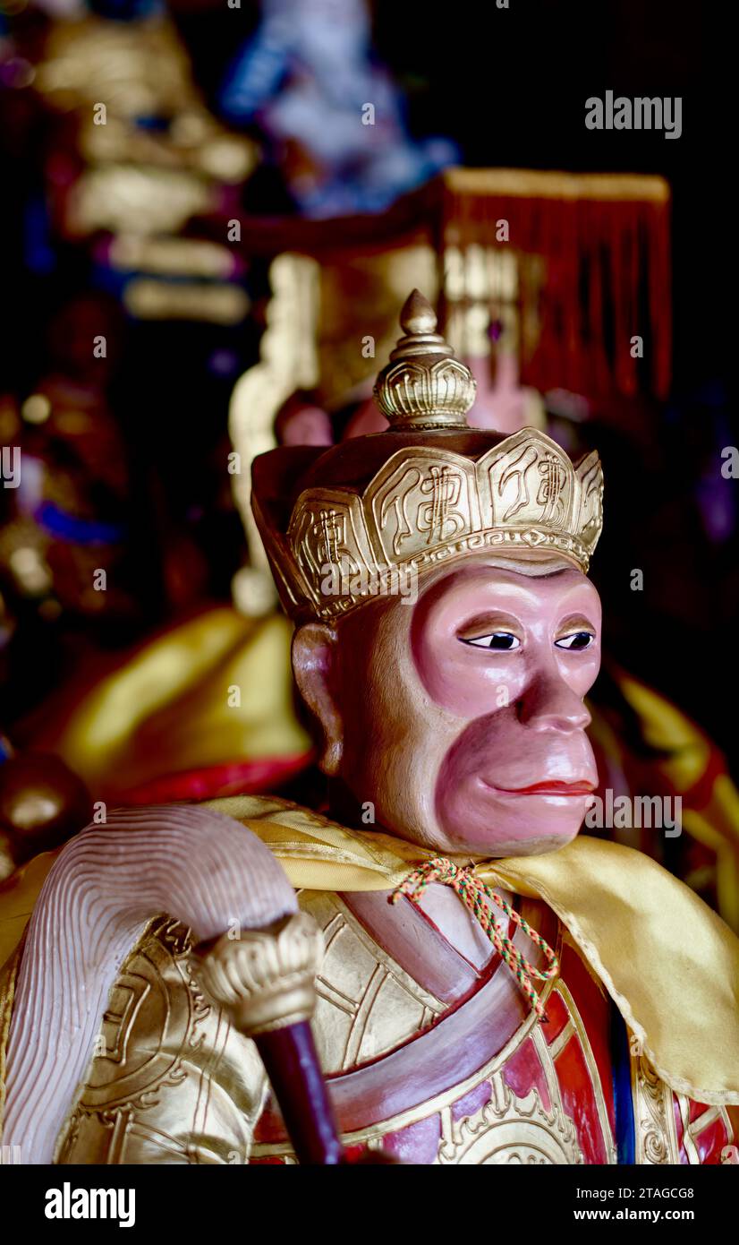 Une figure du dieu singe taoïste, Sun Wukong, au temple Jui Tui, dans la ville de Phuket, Phuket Thaïlande Banque D'Images