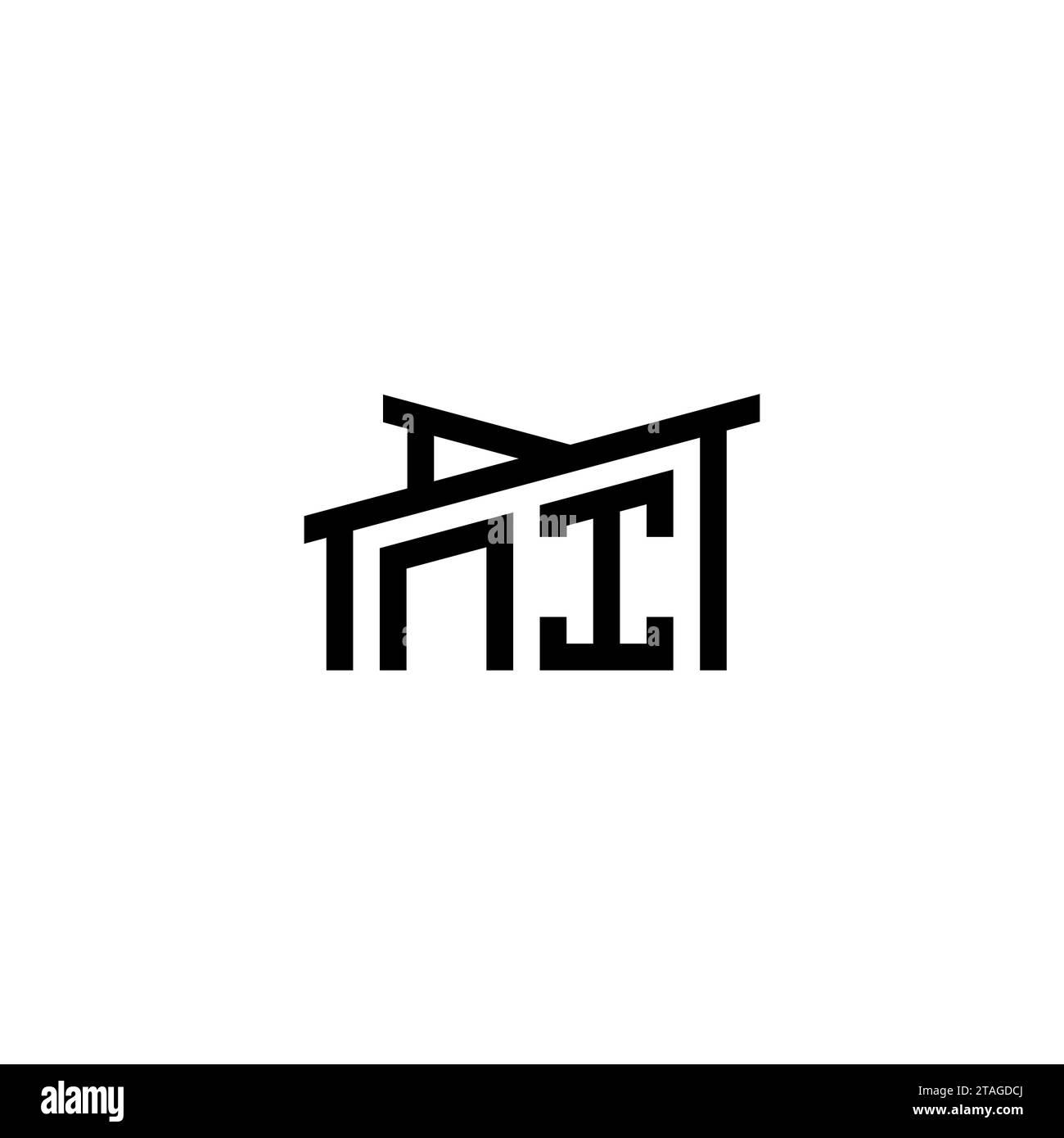 Lettre initiale NI dans le concept de logo immobilier.eps lettre initiale ni dans le concept de logo immobilier Illustration de Vecteur