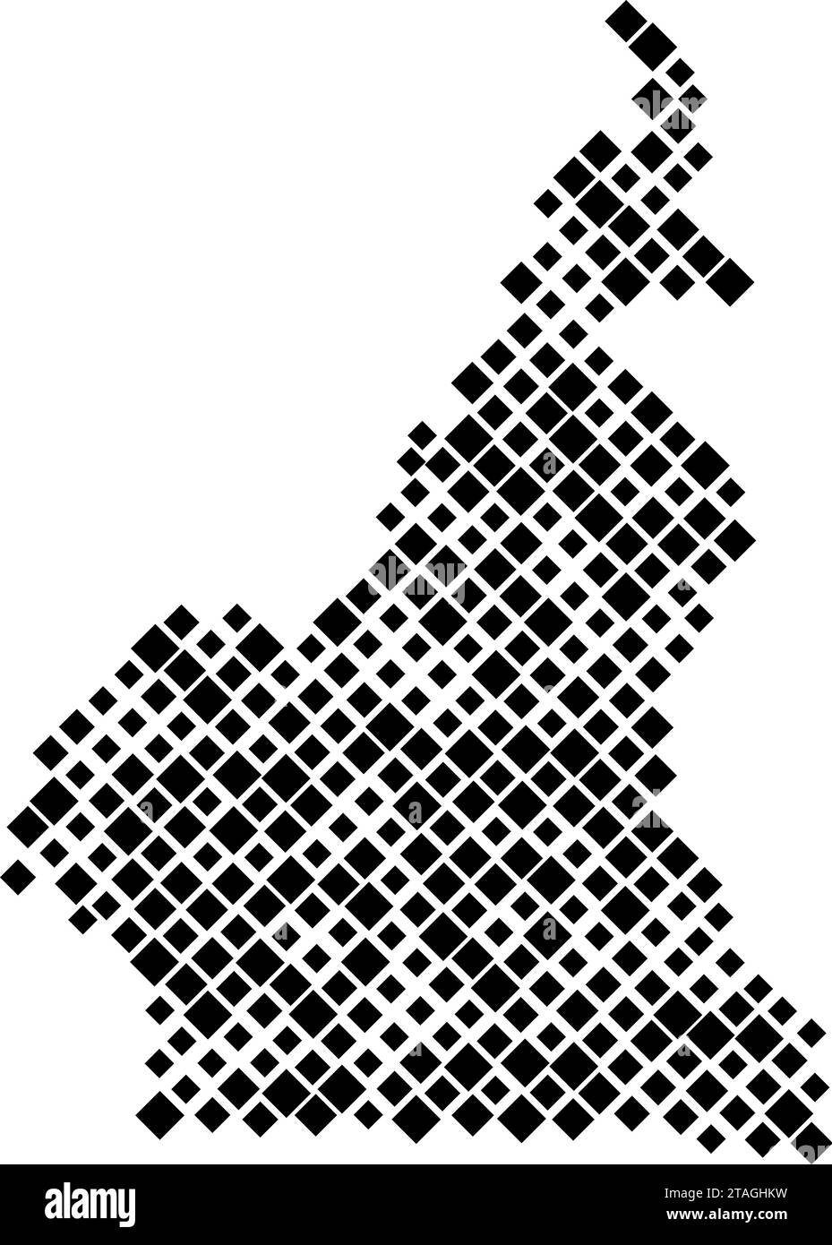 Carte du Cameroun à partir d'un motif de losanges noirs de différentes tailles. Illustration vectorielle. Illustration de Vecteur