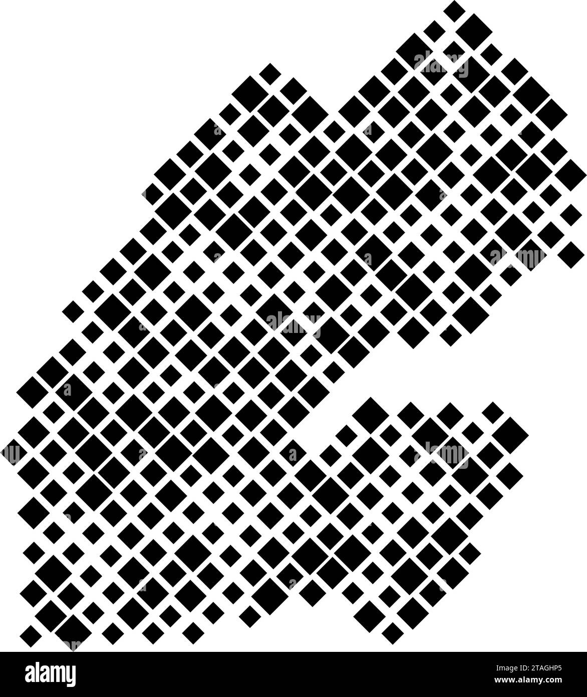 Carte de Djibouti à partir d'un motif de losanges noirs de différentes tailles. Illustration vectorielle. Illustration de Vecteur