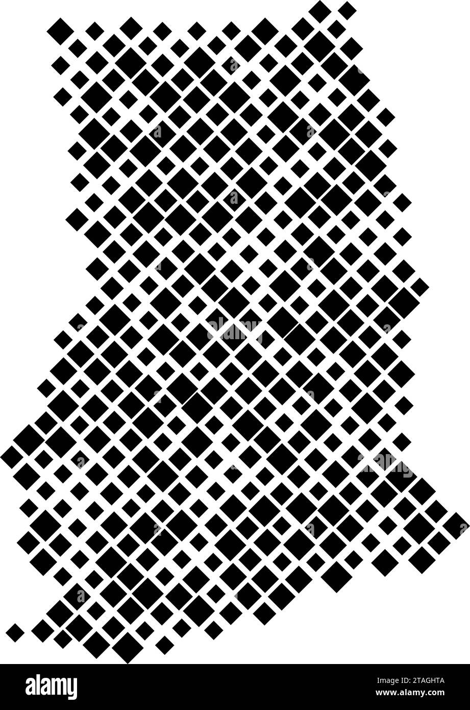 Carte du Ghana à partir d'un motif de losanges noirs de différentes tailles. Illustration vectorielle. Illustration de Vecteur