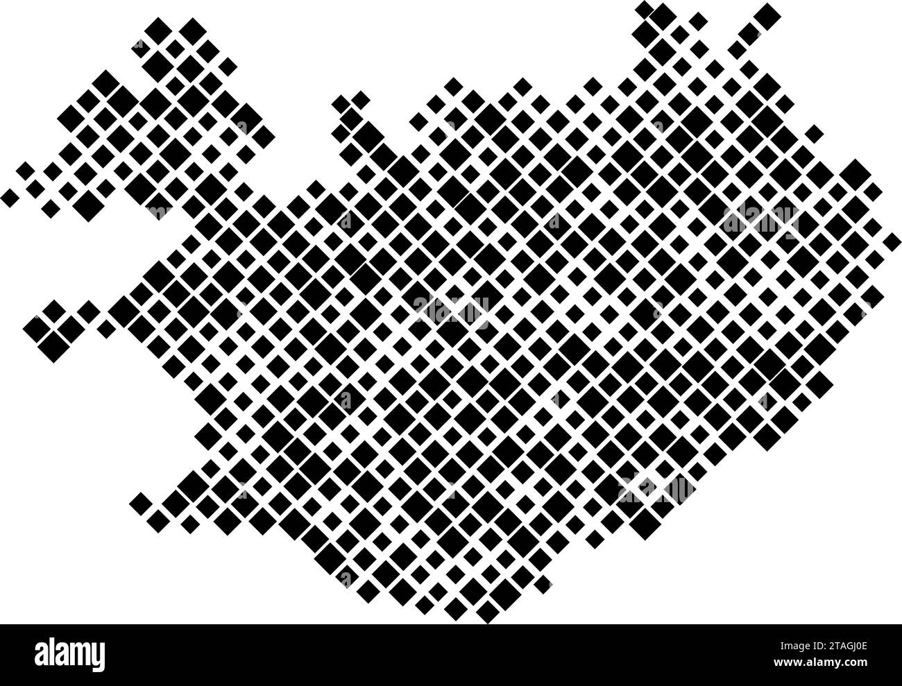 Carte de l'Islande à partir d'un motif de losanges noirs de différentes tailles. Illustration vectorielle. Illustration de Vecteur
