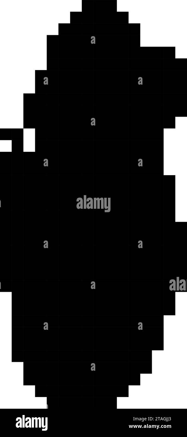 Silhouette de la carte du Qatar à partir de pixels carrés noirs. Illustration vectorielle. Illustration de Vecteur