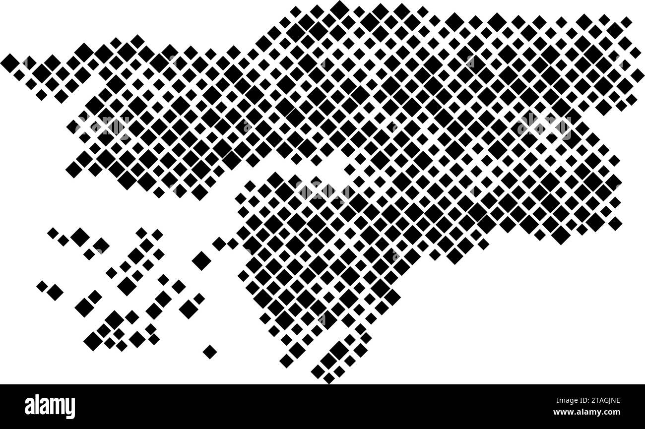Carte de Guinée Bissau à partir d'un motif de losanges noirs de différentes tailles. Illustration vectorielle. Illustration de Vecteur