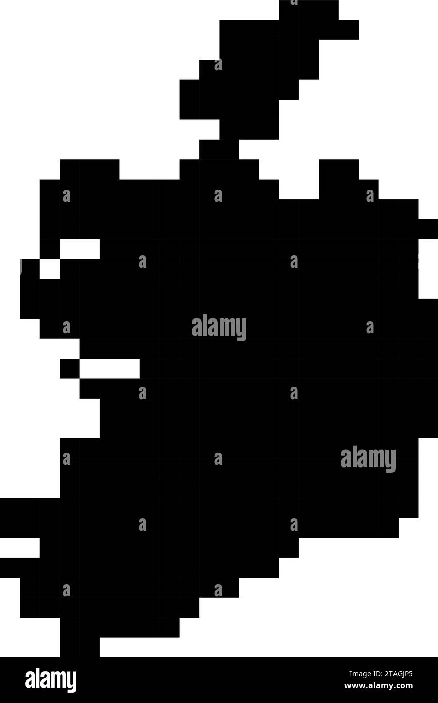 Silhouette de la carte d'Irlande à partir de pixels carrés noirs. Illustration vectorielle. Illustration de Vecteur