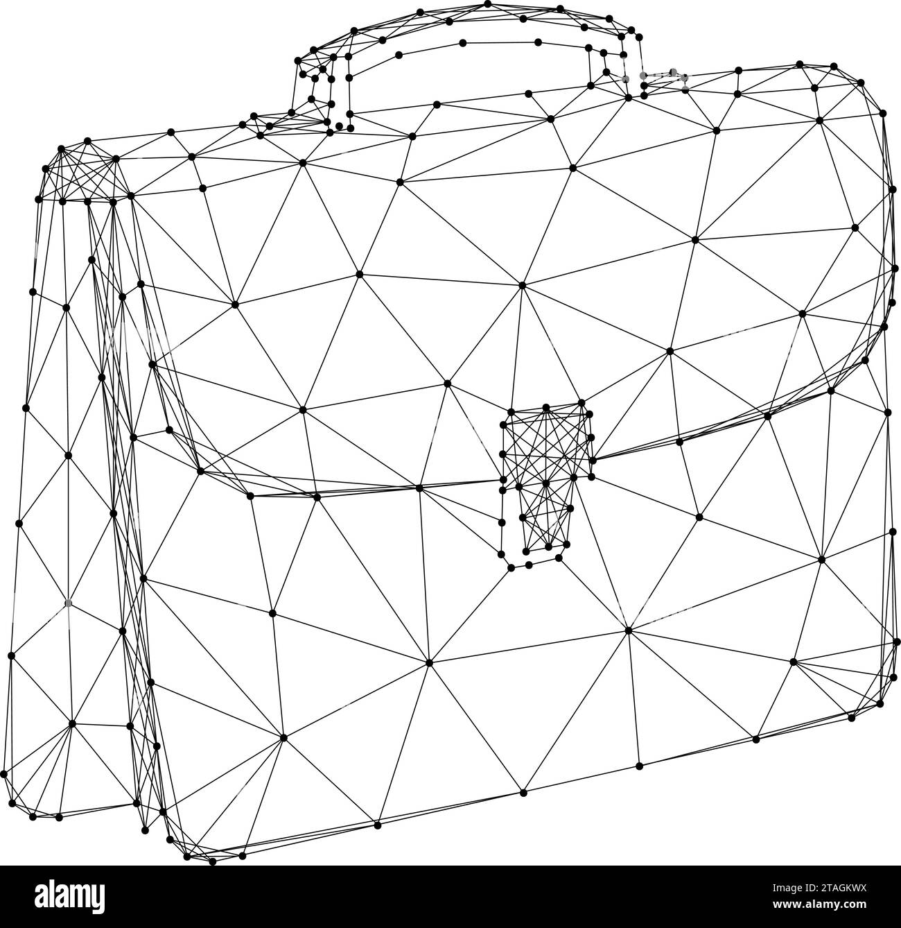 Mallette, concept d'entreprise, à partir de lignes noires polygonales abstraites futuristes et de points. Faible poly. Illustration vectorielle. Illustration de Vecteur