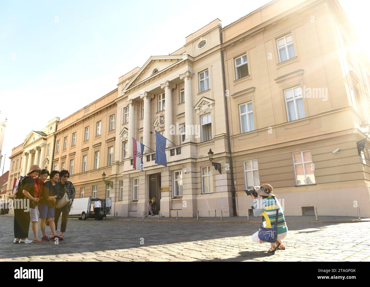 Zagreb, Croatie - 18 août 2017 : le bâtiment du Parlement croate (Hrvatski sabor) à Zagreb. Banque D'Images