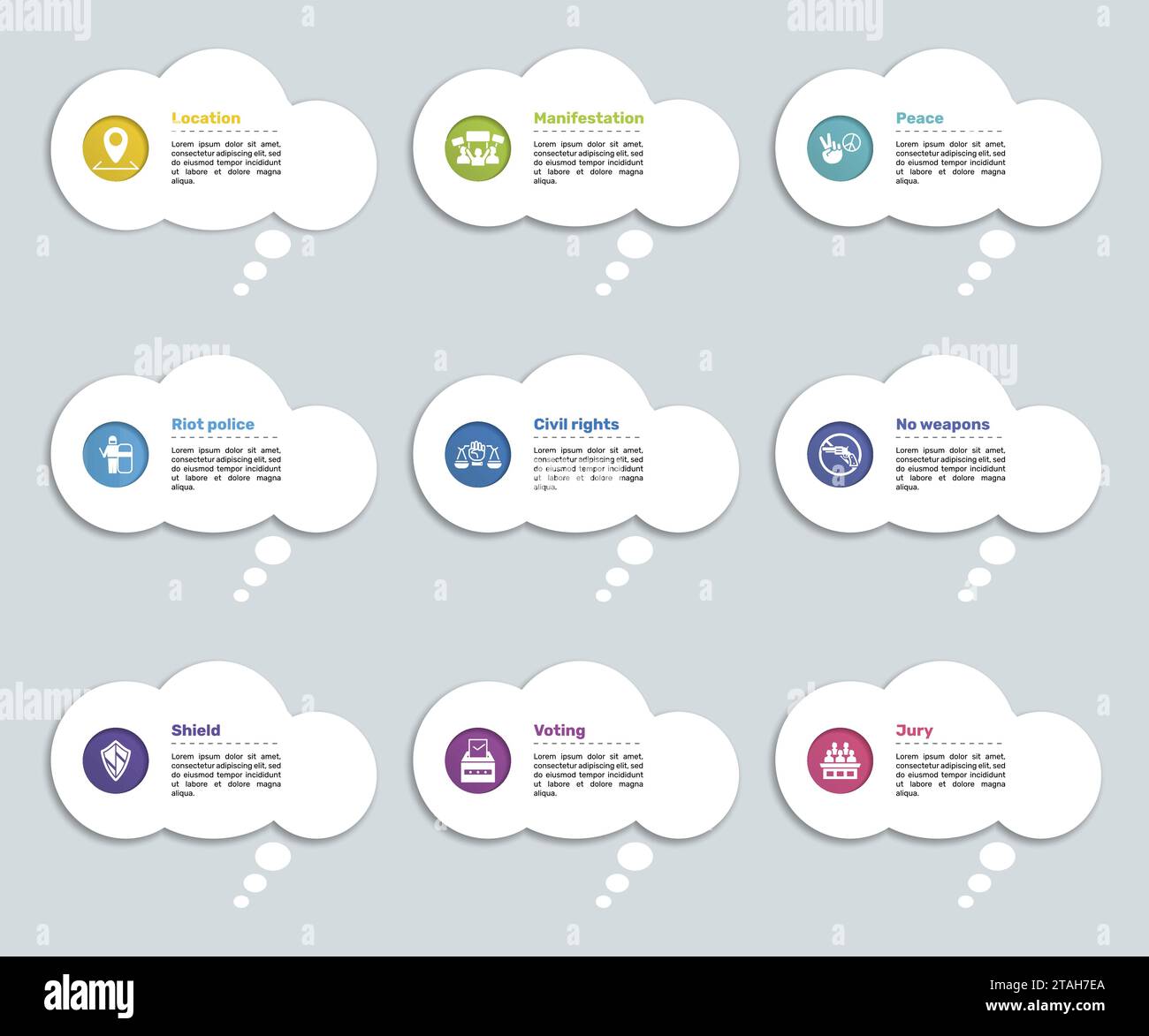 Infographie avec icônes de thème de service numérique, 10 étapes. Tels ...