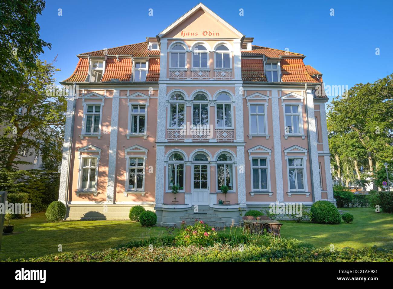 Villa Haus Odin, Delbrückstraße, Heringsdorf, Usedom, Mecklenburg-Vorpommern, Deutschland Banque D'Images