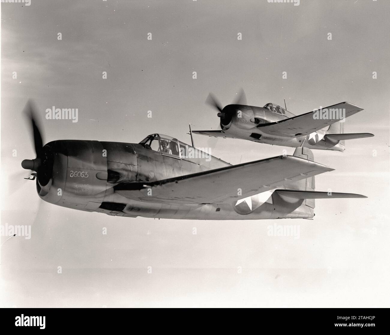 Avion - Grumman F6F-3 en vol Banque D'Images