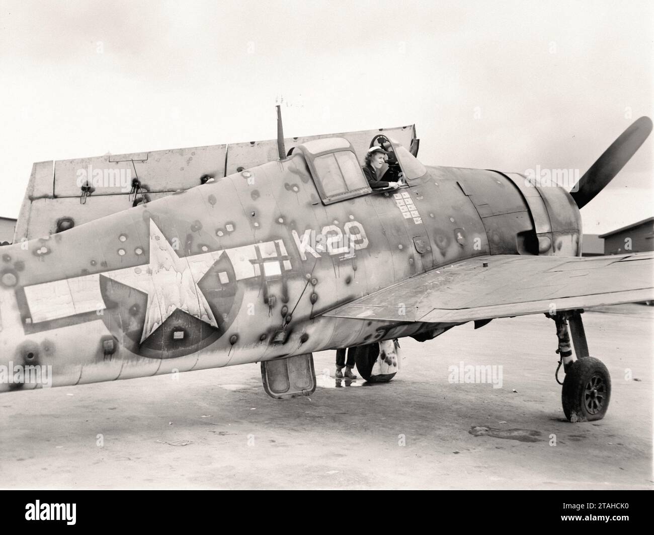 Avion - Grumman F6F-3 200 trous de balle Banque D'Images