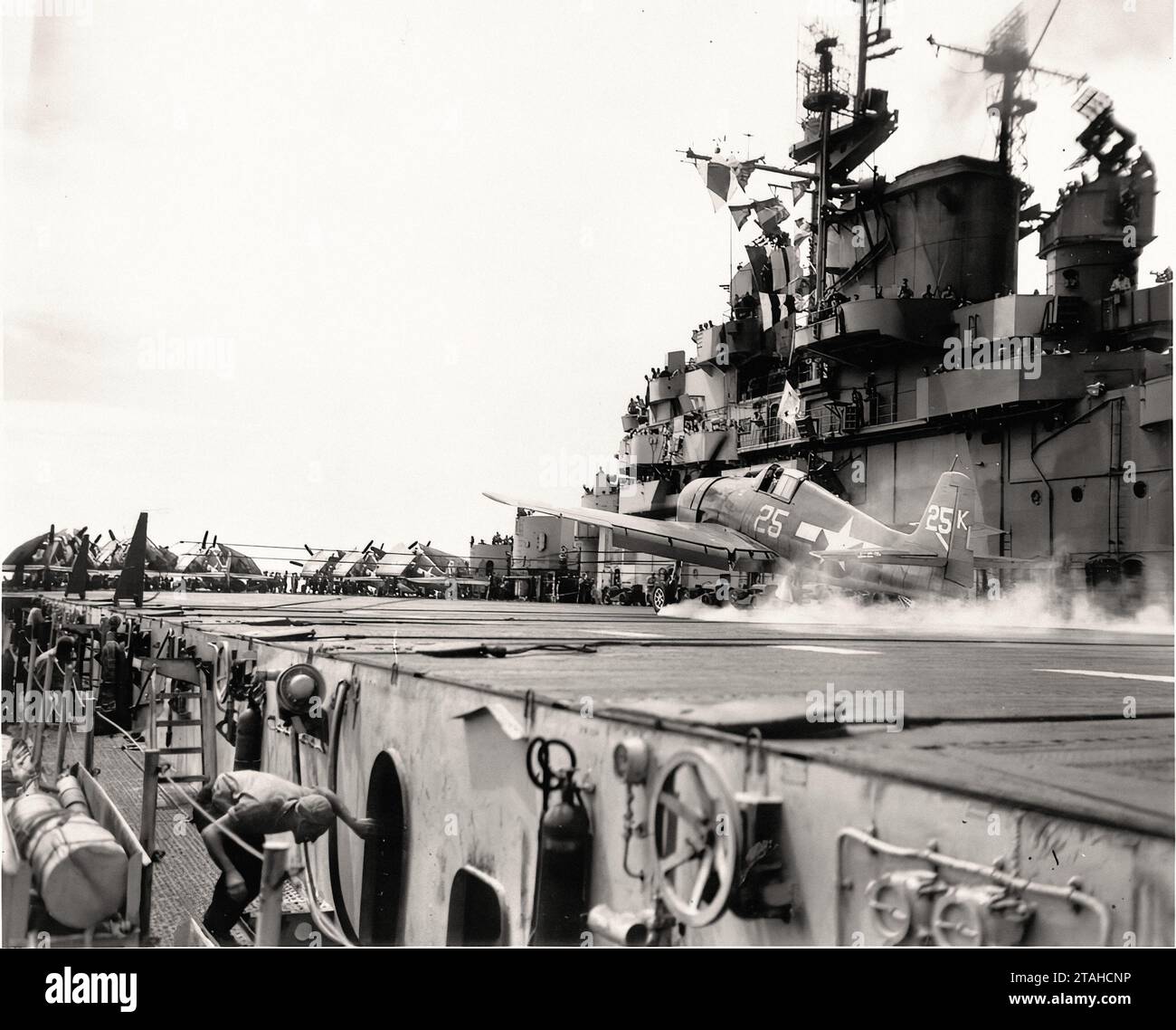 Avion - Grumman F6F-3 atterrissage 1944 Banque D'Images