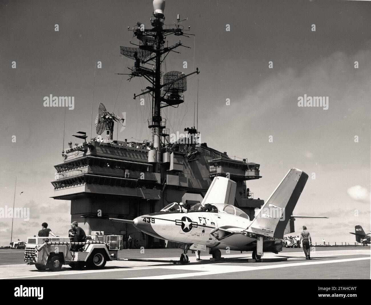 Avion - Grumman F9F-8T USS Saratoga Banque D'Images