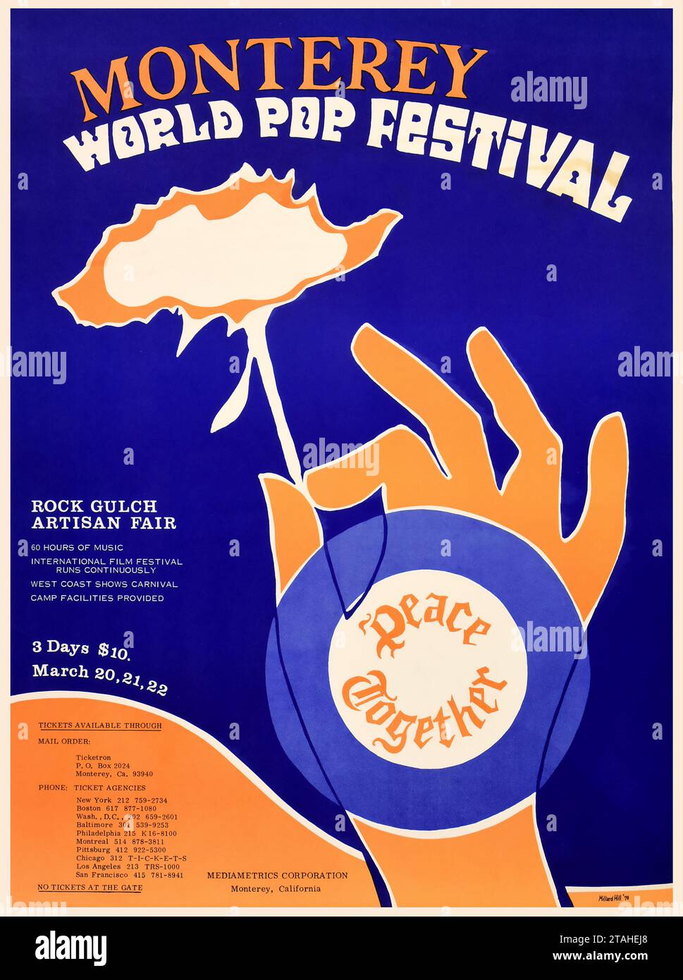 MONTEREY WORLD POP FESTIVAL 1970 - UNE AFFICHE DE CONCERT D'ÉVÉNEMENT ANNULÉ Banque D'Images