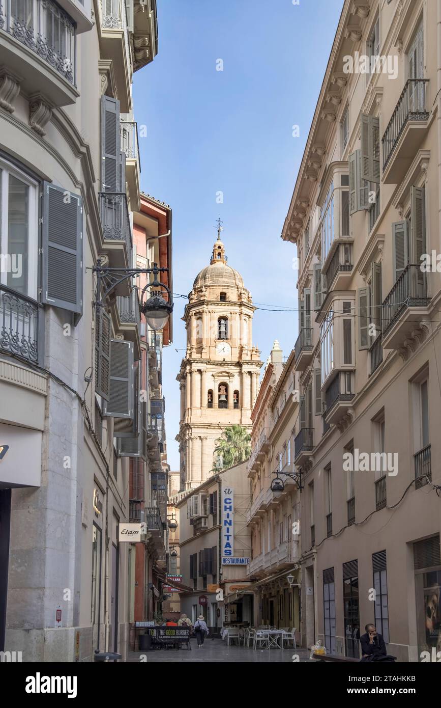 l'une des principales rues commerçantes de malaga andalousie espagne Banque D'Images