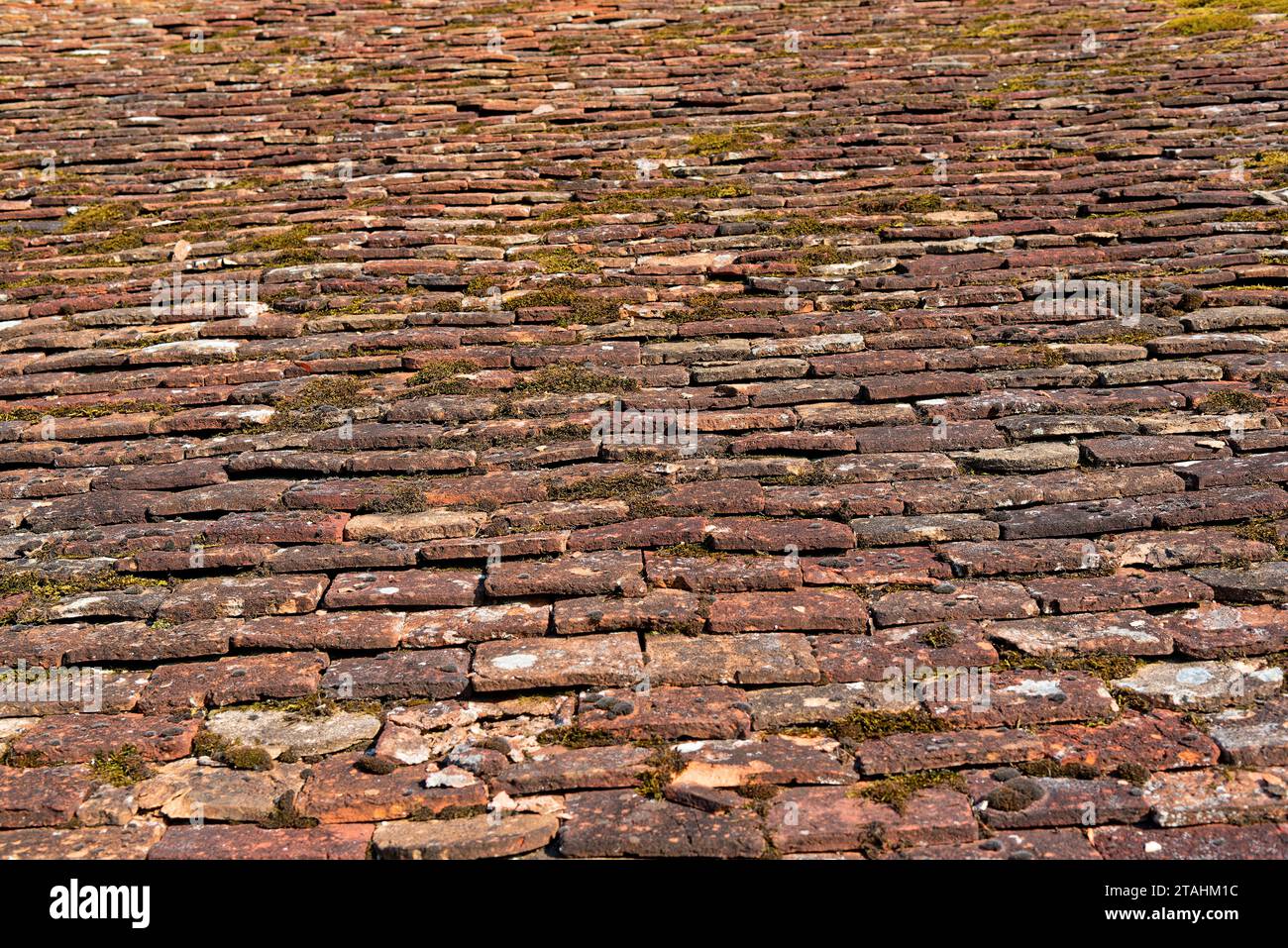 Toiture de terre cuite rouge, occitanie France, toit en terre cuite rouge France sud ouest occitanie Banque D'Images
