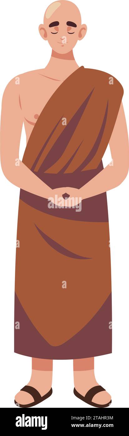 prière de moine bouddhiste Illustration de Vecteur