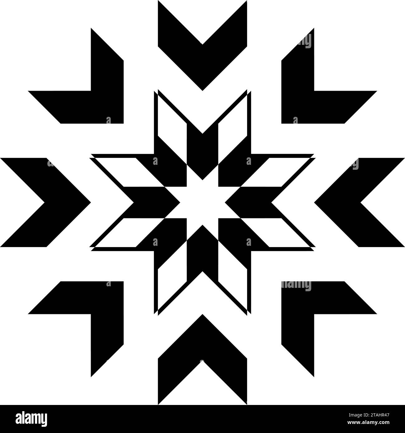 Objet d'art abstrait mosaïque. fleur, flocon de neige Illustration de Vecteur