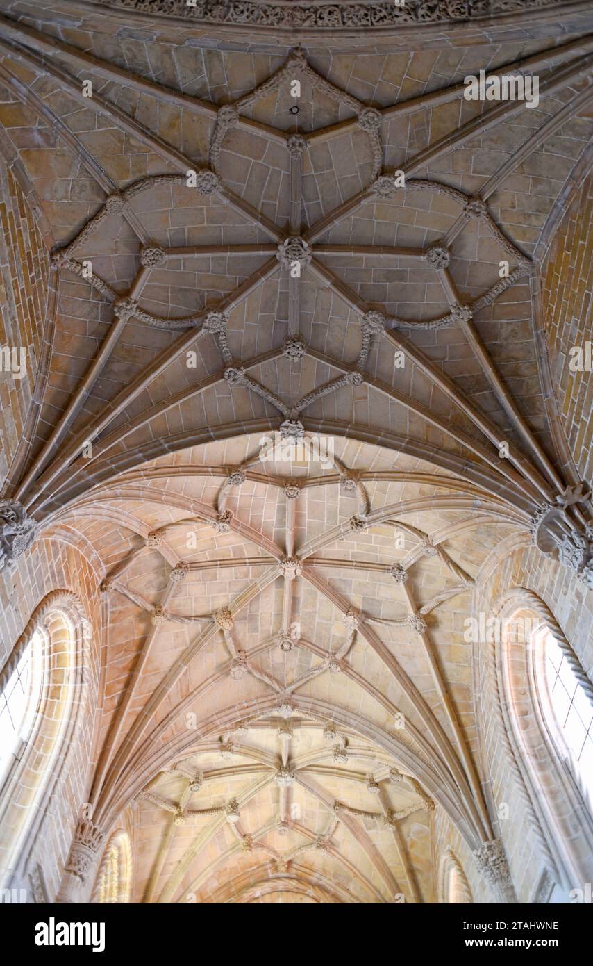 Tomar ville, couvent du Christ (roman, gothique, manueline et renaissance, 12-16e siècle). Plafond de l'église (16e siècle). UNESCO World Her Banque D'Images