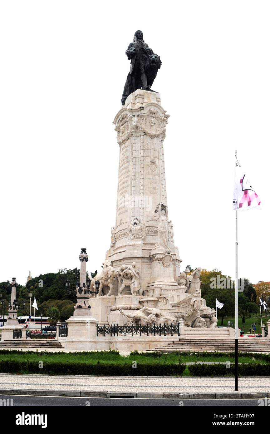 Lisbonne (Lisboa), Monument aux marques de Pombal sur la Praça marques de Pombal. Portugal. Banque D'Images