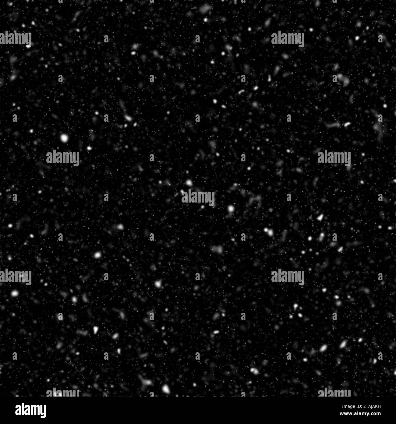 Éclaboussures abstraites de pluie et de neige superposition Freeze mouvement de particules blanches sur fond noir Banque D'Images