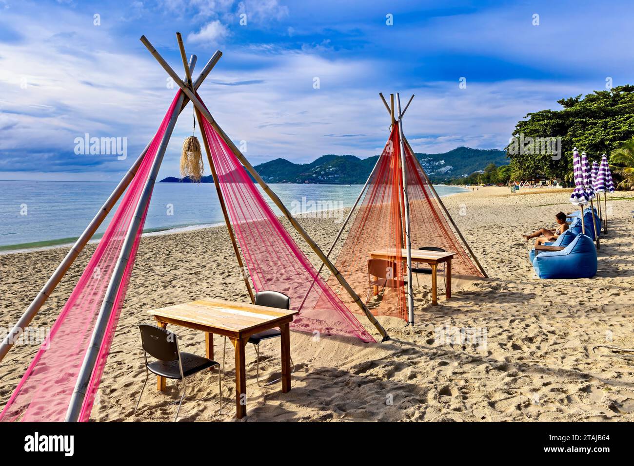 Paysage matinal, plage de Chaweng, Ko Samui, Surat Thani, Thaïlande Banque D'Images