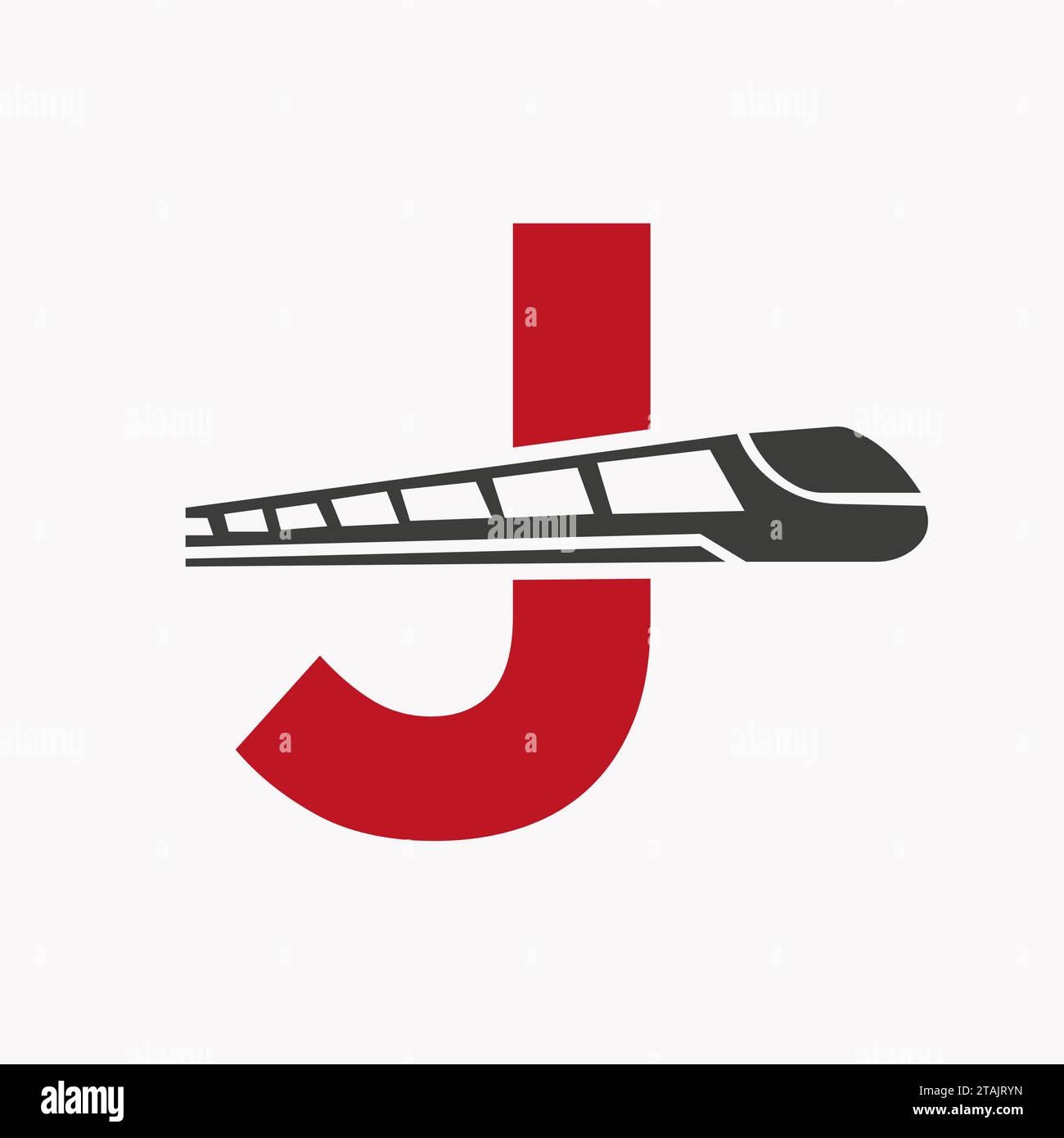 Logo de train sur la lettre J, modèle de vecteur de symbole Express Illustration de Vecteur