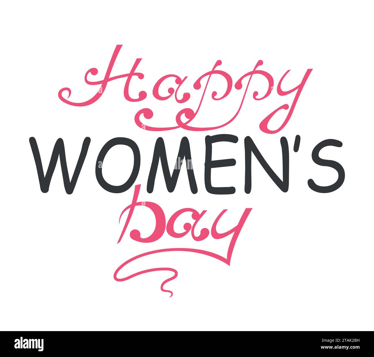 Journée internationale de la femme. Texte 8 Mars pour la conception de carte de voeux de célébration. Bonne fête des femmes. Illustration vectorielle Illustration de Vecteur