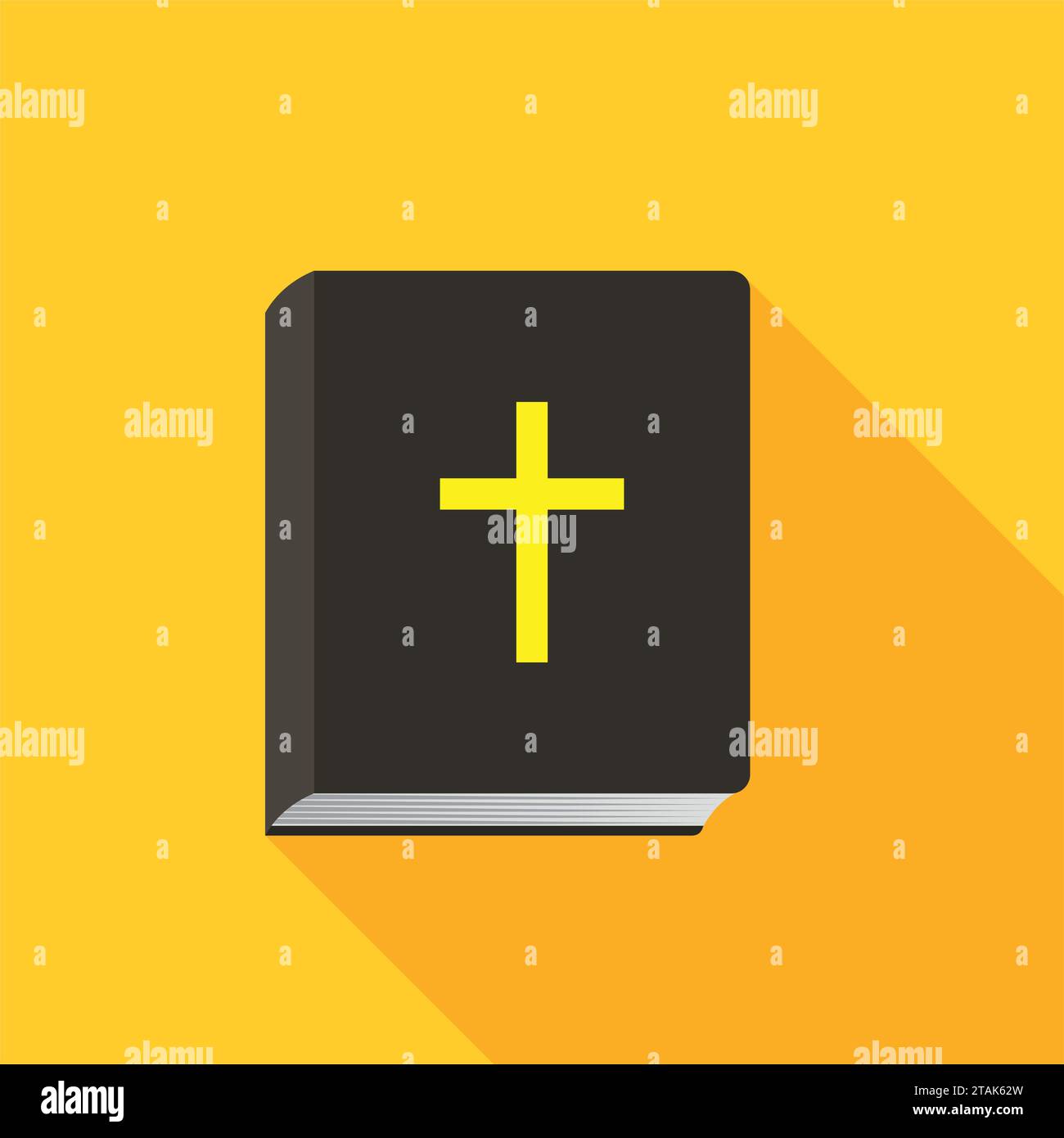 Bible avec ombre sur fond jaune. Illustration vectorielle Illustration de Vecteur