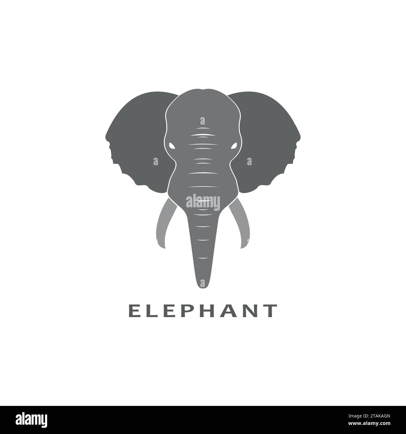 Éléphant gris à plat isolé sur fond blanc. Illustration vectorielle Illustration de Vecteur