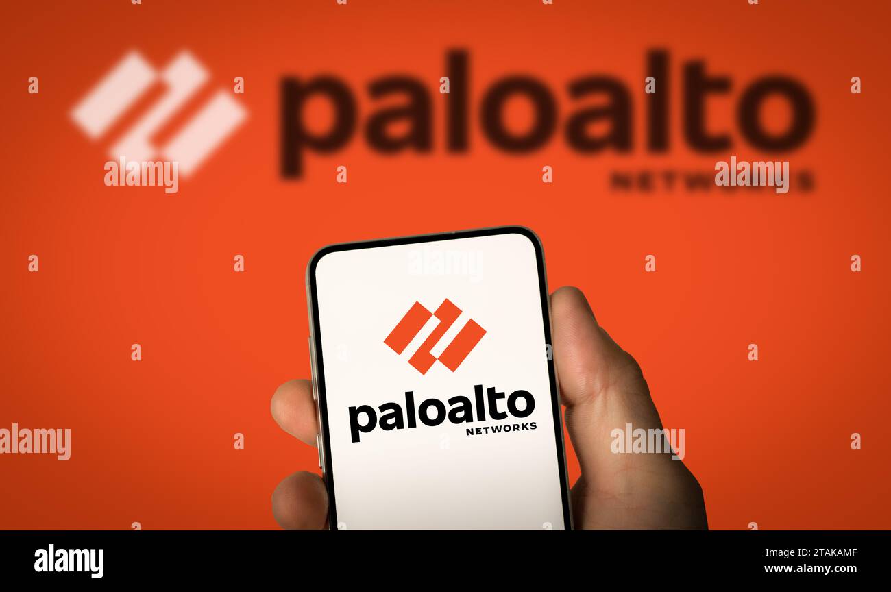 Logo Palo Alto Networks affiché sur l'appareil mobile Banque D'Images