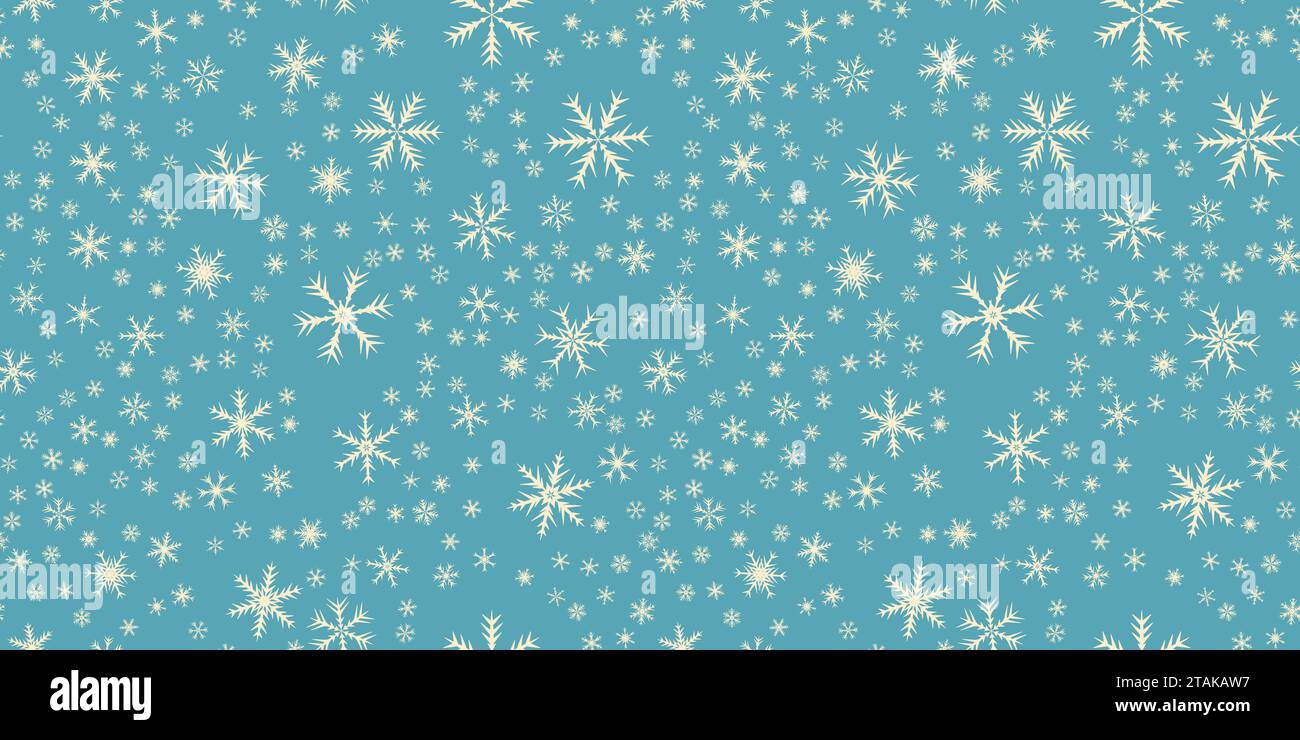 Motif flocons de neige sans coutures pour les fêtes de Noël. Décoration flocon de neige de Noël pour les vacances d'hiver carte de voeux ou emballage. Texture neige de Noël. Illustration de Vecteur