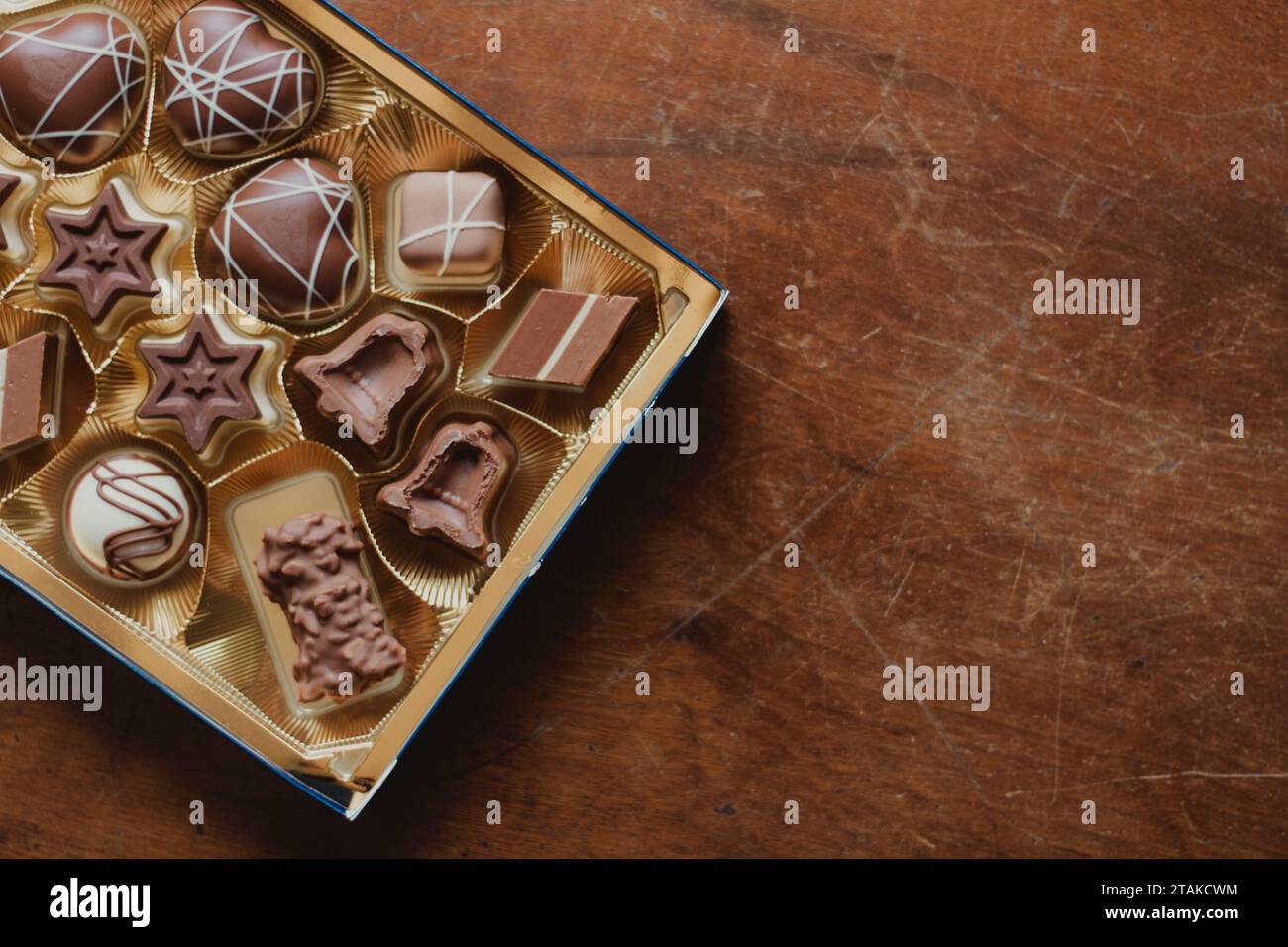 boîte de bonbons délicats espace copie plat Banque D'Images