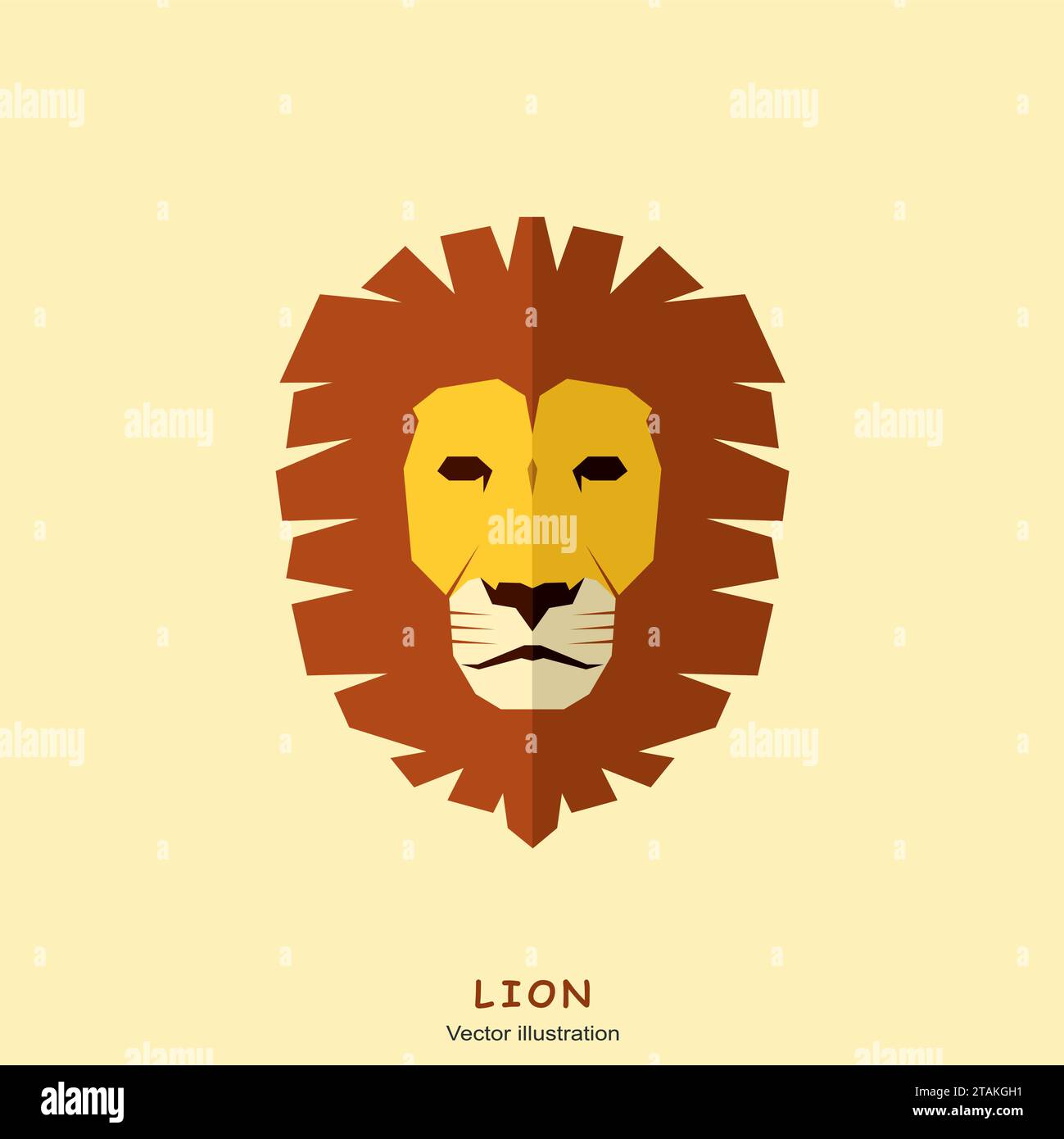 Lion Head dans un style plat. Illustration vectorielle. Illustration de Vecteur