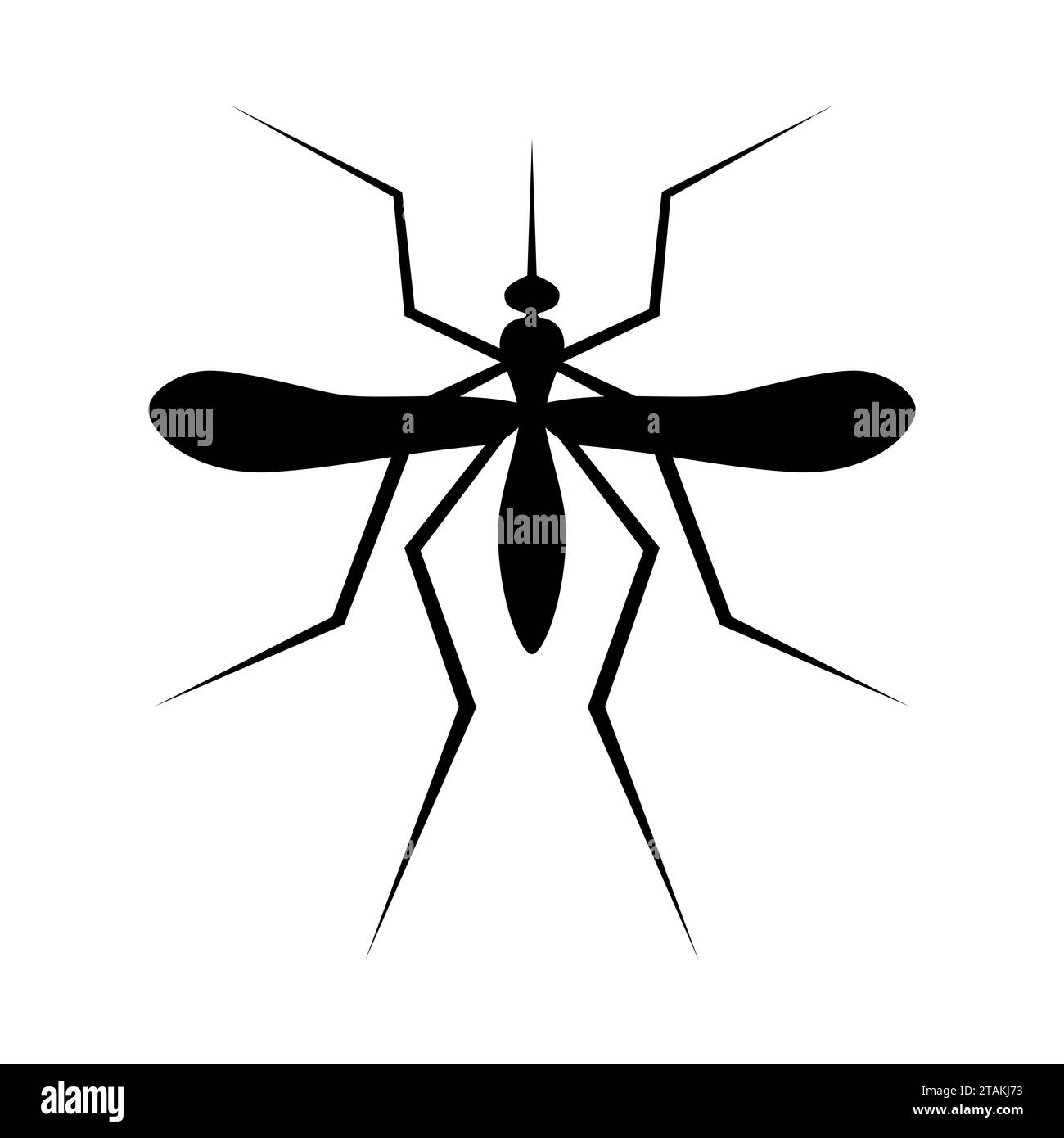 Silhouette de Mosquito. Insecte, Culex pipiens isolé sur fond blanc. Illustration vectorielle. Illustration de Vecteur