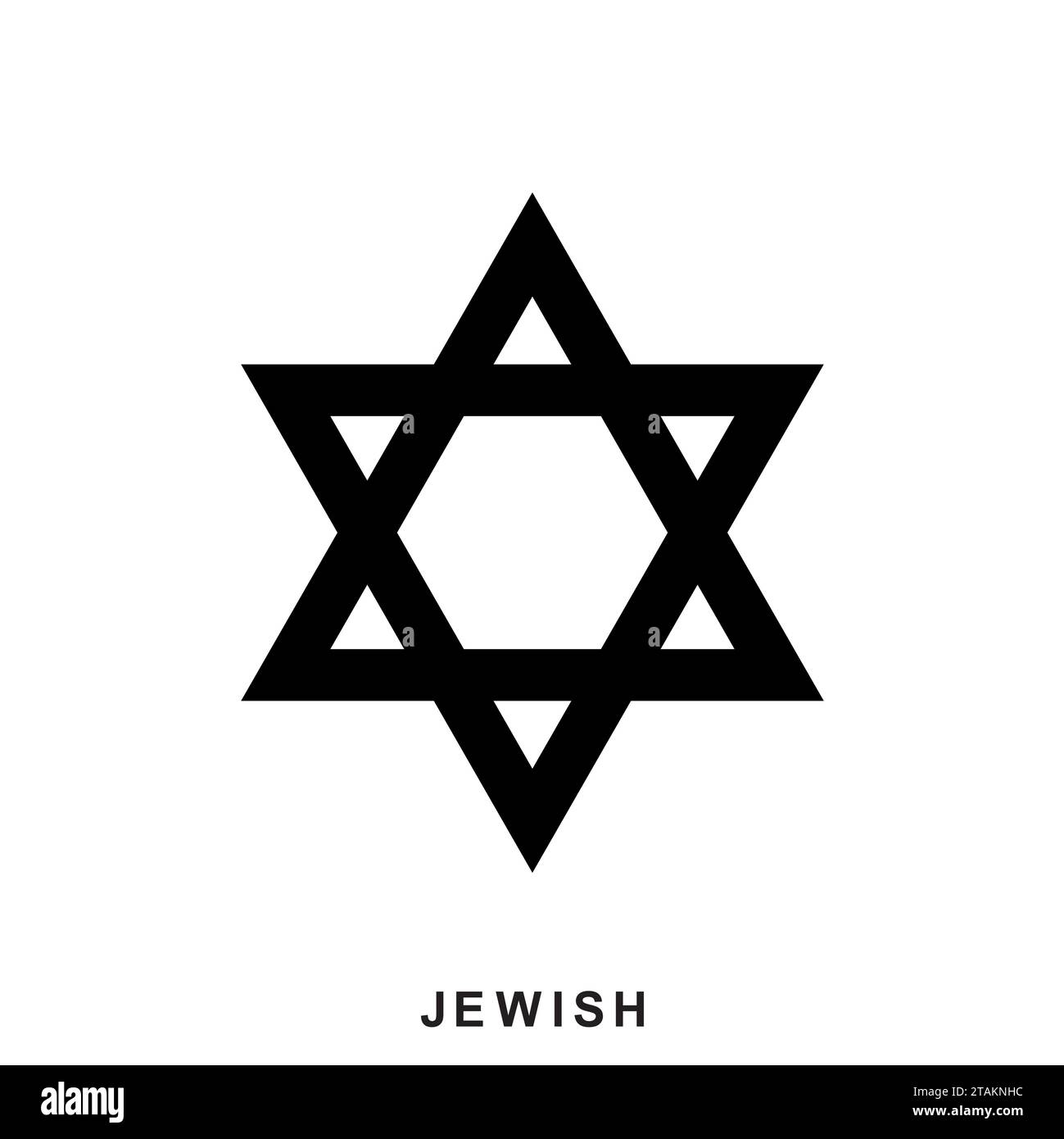 Icône étoile juive de David dans un style plat isolé sur fond blanc. Icône juive isolée sur fond blanc Illustration de Vecteur
