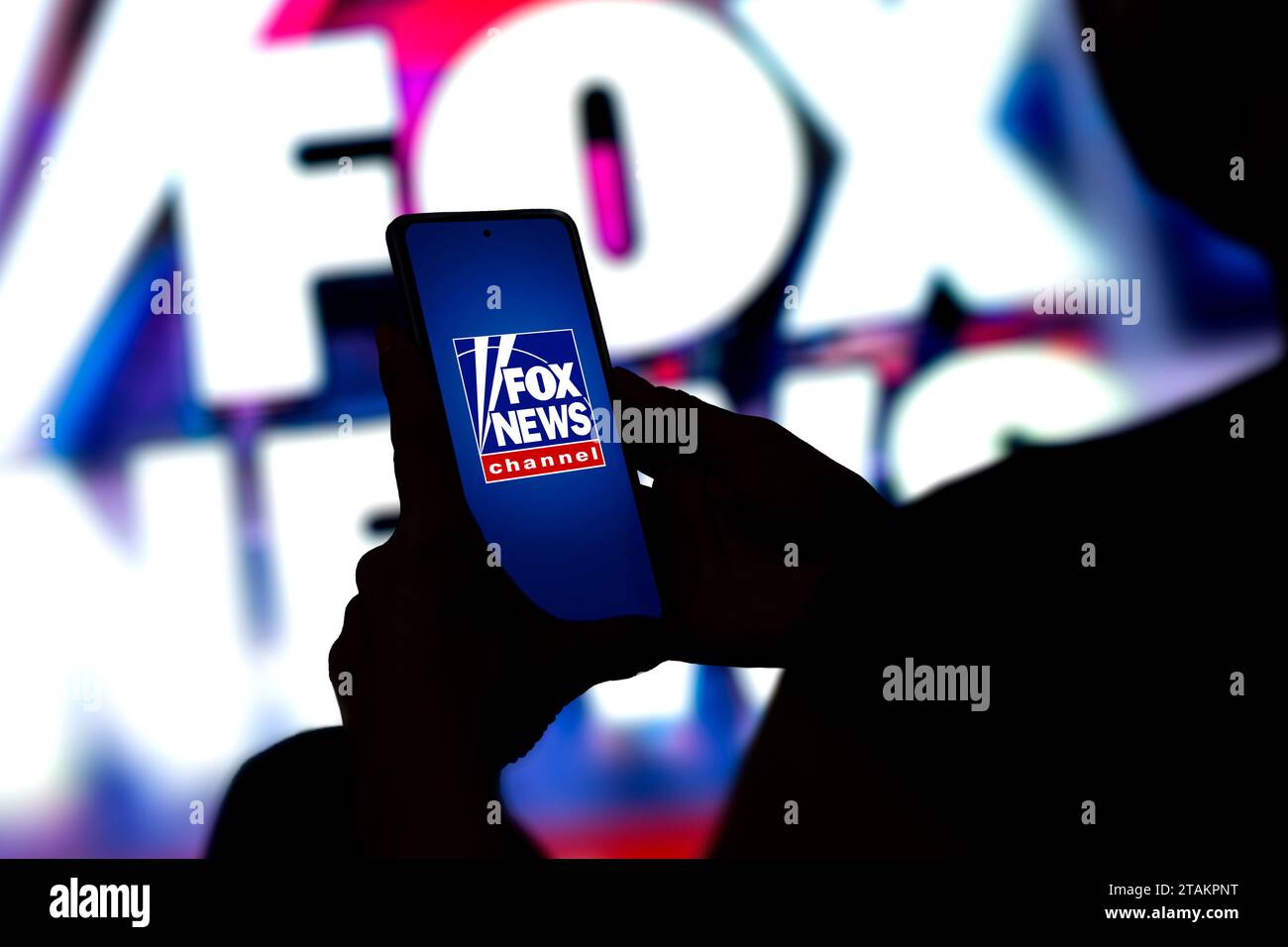 Logo de la chaîne Fox News sur l'écran du téléphone portable. Banque D'Images