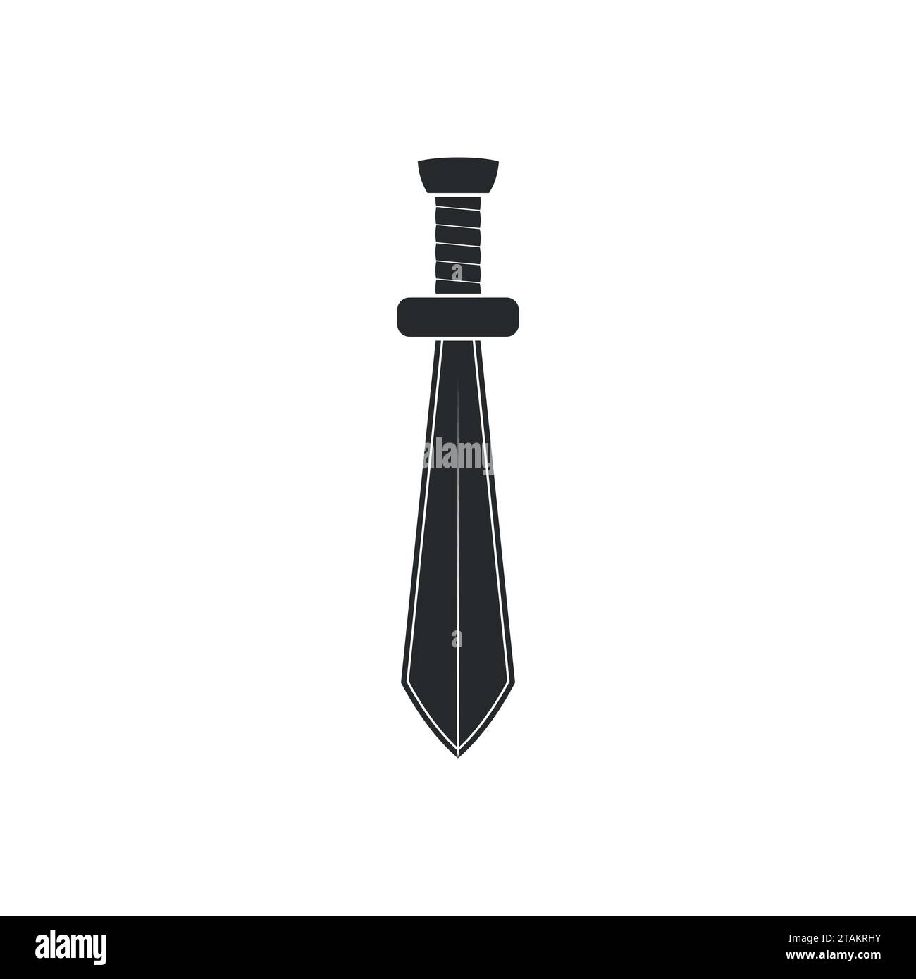 Icône d'épée noire isolée sur fond blanc. Illustration vectorielle ARMS Illustration de Vecteur