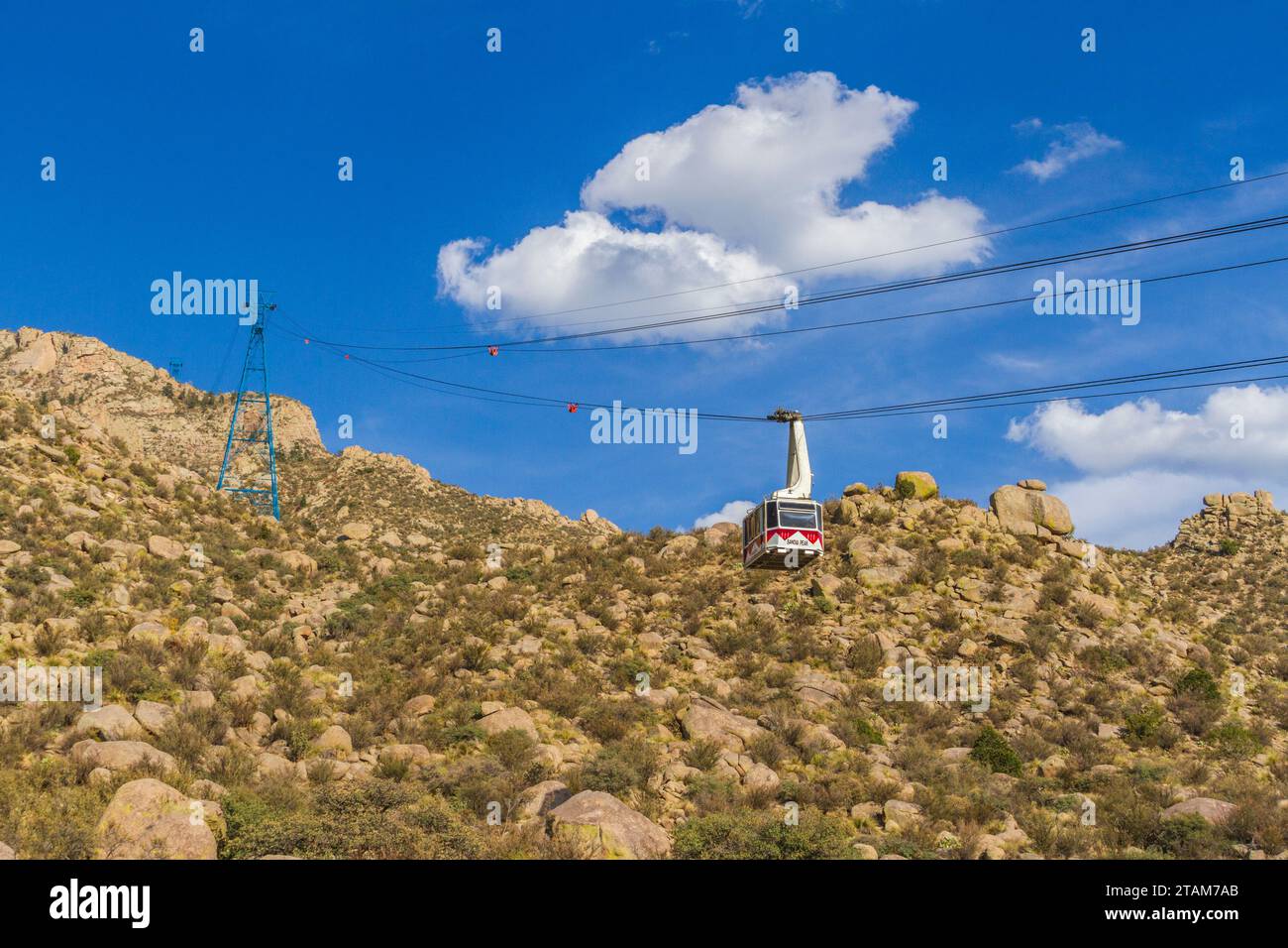 Funiculaire de Sandia Peak à Sandia Peak dans la forêt nationale de Cibola à Albuquerque, Nouveau-Mexique. Banque D'Images