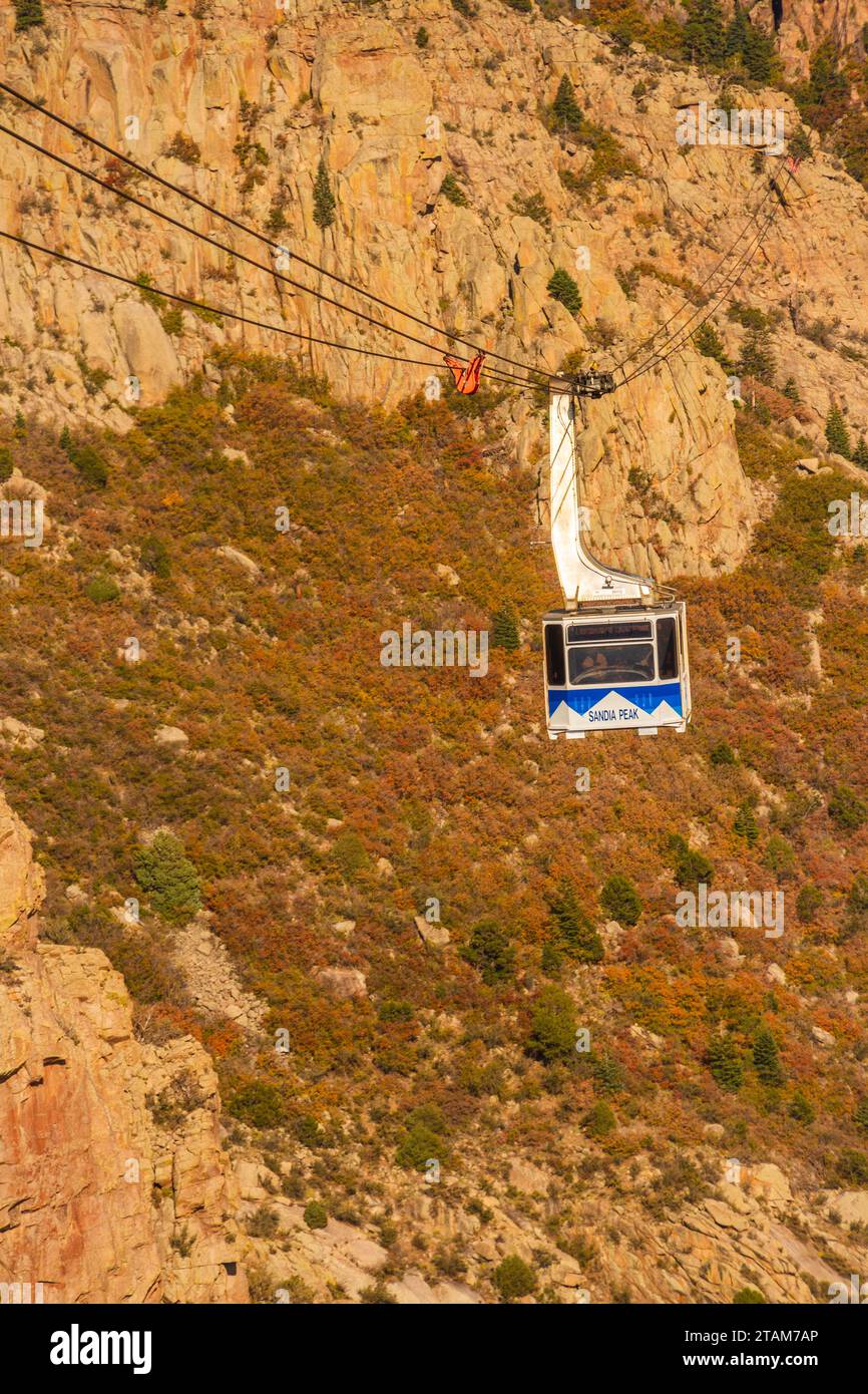 Funiculaire de Sandia Peak à Sandia Peak dans la forêt nationale de Cibola à Albuquerque, Nouveau-Mexique. Banque D'Images