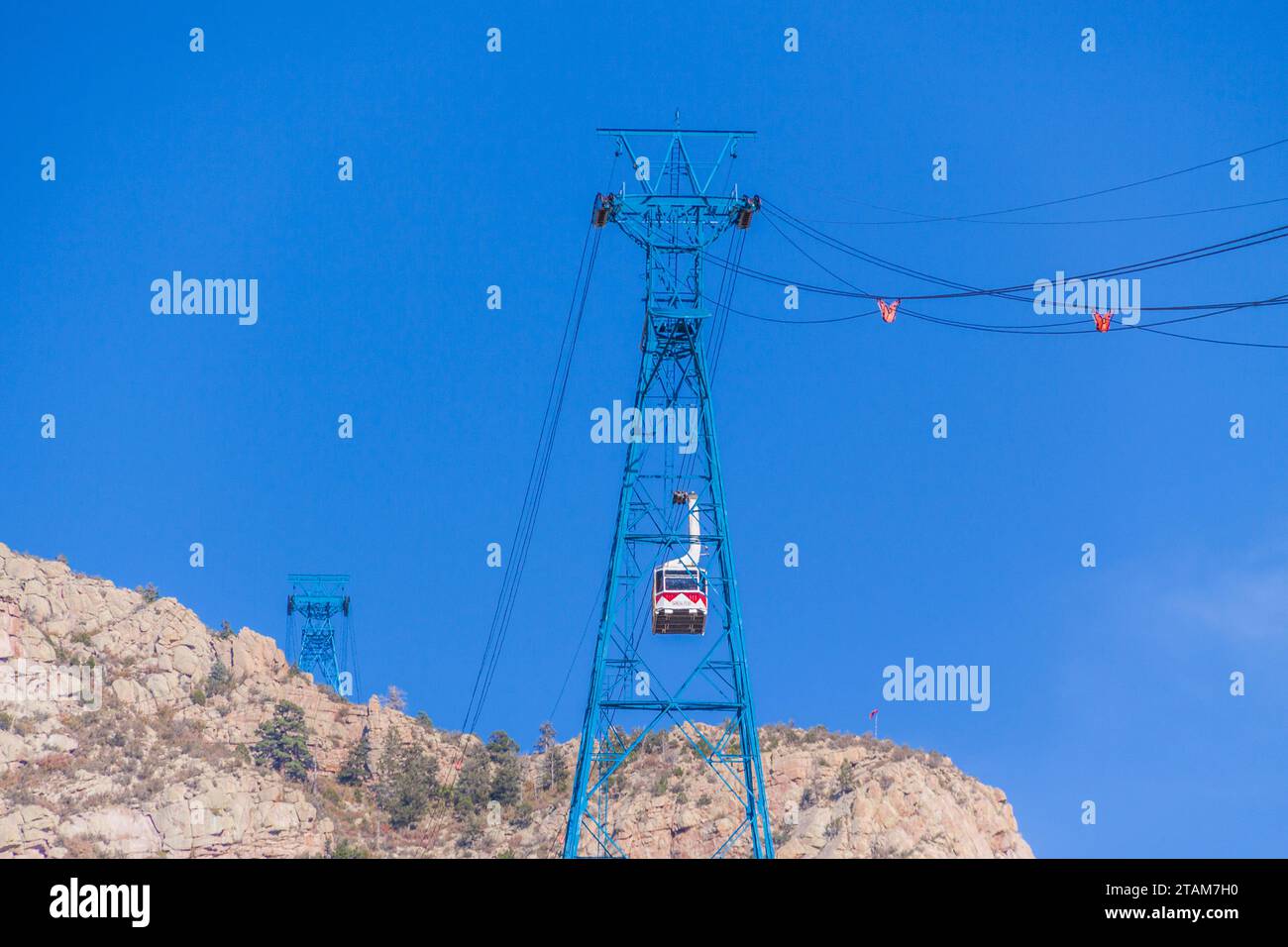 Funiculaire de Sandia Peak à Sandia Peak dans la forêt nationale de Cibola à Albuquerque, Nouveau-Mexique. Banque D'Images