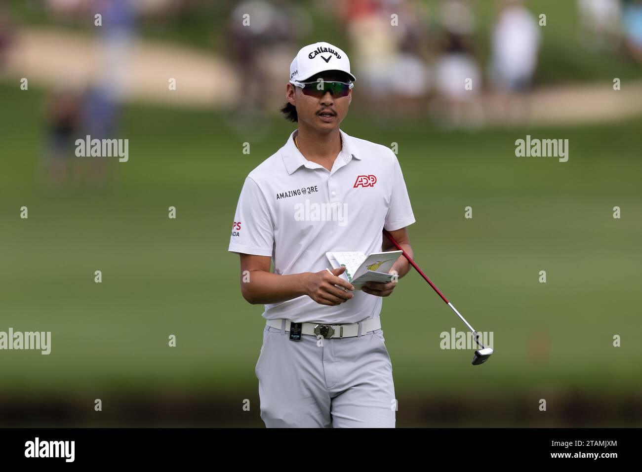 Sydney, Australie, 30 novembre 2023. Min Woo Lee regarde lors de la 1e manche de l'Open de golf australien au Lakes Golf Club le 30 novembre 2023 à Sydney, en Australie. Crédit : Damian Briggs/Speed Media/Alamy Live News Banque D'Images